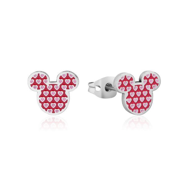 Picture of MICKEY MOUSE LOVE HEART PRINT STUDS
